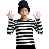 Schwarz-weiß gestreiftes Kinder-T-Shirt