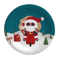 Teller mit Weihnachtsbaum-Motiv, 23 cm - 6 Stück