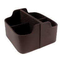 Kunstleder-Kontrollorganizer 20 x 20 x 12 cm - 4 Fächer