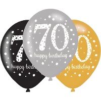 Champagne Birthday Bubble Ballons 28 cm - Sempertex - 6 Stück