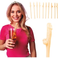 Trinkhalme in Penisform - 10 Stück