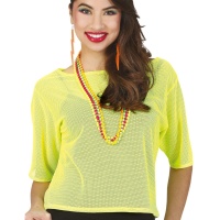 Neonfarbenes Fischnetz-T-Shirt