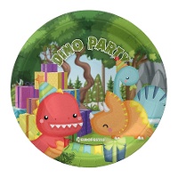 Dino Party Sammelteller 18 cm - 8 Stück.