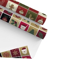 Weihnachtsgeschenkpapier mit Karomuster 2 x 0,70 m - 1 Stück