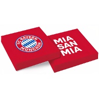 Servietten des FC Bayern München, 16,5 x 16,5 cm - 20 Stück