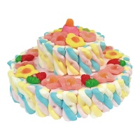 Zweistöckige Süßigkeitentorte aus Marshmallows, 500 g