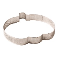 Kürbisform aus mikroperforiertem Edelstahl, 24 x 22 x 3,5 cm - Decora