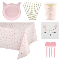 Rosa Katzenparty-Paket - 12 Personen