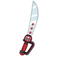 Piraten-Schaumstoffschwert mit Totenkopf, 53 cm