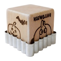 Ausstecher mit Halloween-Stempel Quadrat 6,7 x 6,7 cm - Scrapcooking