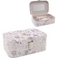 Violettes Schmuckkästchen mit Blumenmuster