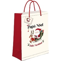 Geschenktüte mit Weihnachtsmann-Motiv, 60 x 45 x 13 cm - 1 Stück