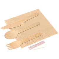 Pack von Besteck, Serviette und Zahnstocher - 1 Einheit
