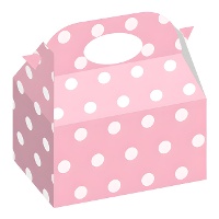 Pappschachteln mit Tupfen 16 x 16 x 10,5 cm - 12 Stück.