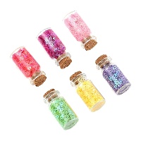 Glitzerherzen in Farben - 6 Gläschen
