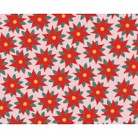 Rotes Geschenkpapier mit Weihnachtsstern 2 x 0,70 m - 1 Einheit