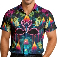 Neon Tropical Hawaii Shirt für Erwachsene