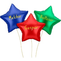 Heilige Drei Könige Stern Ballon 48 cm - 3 Stk.