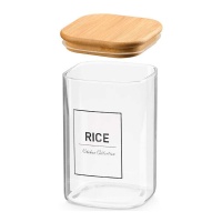 Borosilikatglasbehälter 1,2 L mit Bambusdeckel Rice