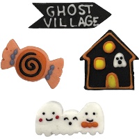 Sortierte Halloween-Dorf-Zuckerfiguren, 4 cm - Dekora - 40 Stück