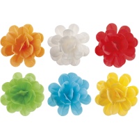 Bunte Rosenwaffeln in verschiedenen Farben, 7 cm - 6 Stück