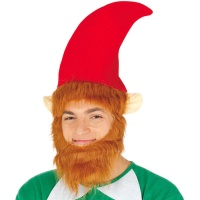 Weihnachtselfenmütze mit Bart und Ohren