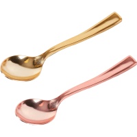 13 cm Kunststofflöffel metallisiert - 6 Stück.