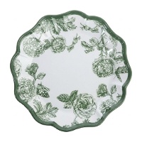 Flachteller 26,5 cm - grünes Blumenmuster