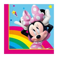Minnie-Servietten mit Regenbogen, 16,5 x 16,5 cm - 20 Stück