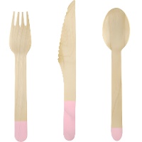 Besteck aus Holz - 18 Teile