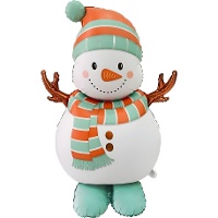 Schneemann-Folienballon mit Schal, 1,22 m