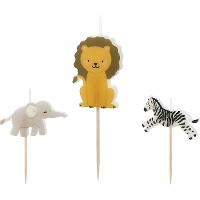 Safari-Kerzen-Mix - 3 Stück