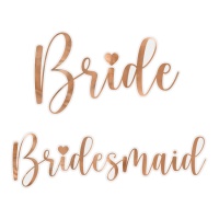 Aufkleber für Hochzeiten für das Glas Bride und Bridesmaid - PartyDeco - 6 Stück