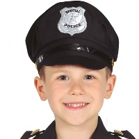 Schwarze Kinderpolizeimütze