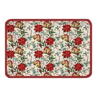 Tabletts aus Karton mit Weihnachtsblumen- und Glockenmotiv - 2 Stück, 34 x 25 cm