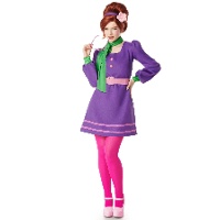 Lilafarbenes 70er Jahre Kostüm für Damen