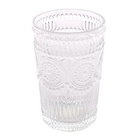 Glasbecher 400 ml mit graviertem Design, transparent