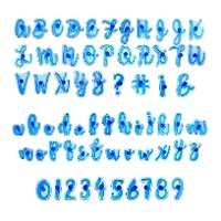 Kit von Markern für Kekse mit Buchstaben, Zahlen und Symbolen