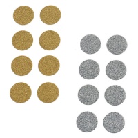 Glitter Kreis Form Aufkleber 3,5 cm - 8 Stück