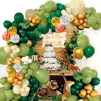 Jungle-Ballon-Kit mit Blättern - 100 Stück