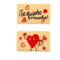 Sortierte weiße Schokoladenfiguren 'Te quiero' - 50 Stück