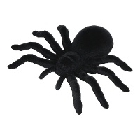 Dekorative Spinne aus schwarzem Samt, 14 cm
