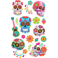 Temporäre Catrina-Tattoos - 1 Bogen