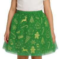 Grüner Weihnachts-Kinder-Tutu-Rock - 30 cm
