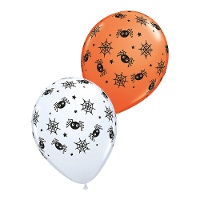Latexballons mit Spinnen- und Spinnennetz-Motiven, 30 cm - 6 Stück