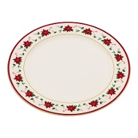 Weihnachtsteller mit Blumen, 33 cm - 1 Stück