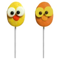 Gelber Wolkenküken-Lolli mit Schokolade 30 gr - 1 Stück