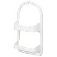 Duschregal mit 2 Ebenen, weiß, mit Saugnäpfen