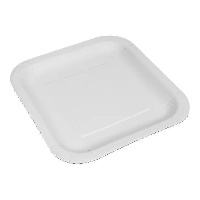 Quadratische weiße Pappteller - 20 cm, 10 Stück