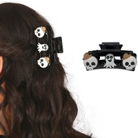 Haarklemme mit Geistern und Totenköpfen - 2 Stück